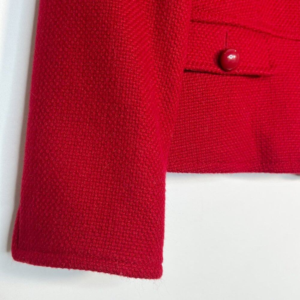 Talbots Red Wool Blend Pique Suit Jacket - Picture 3 of 14